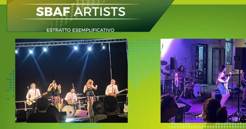 SBAF Artists: band e artisti dal vivo nelle location del tour